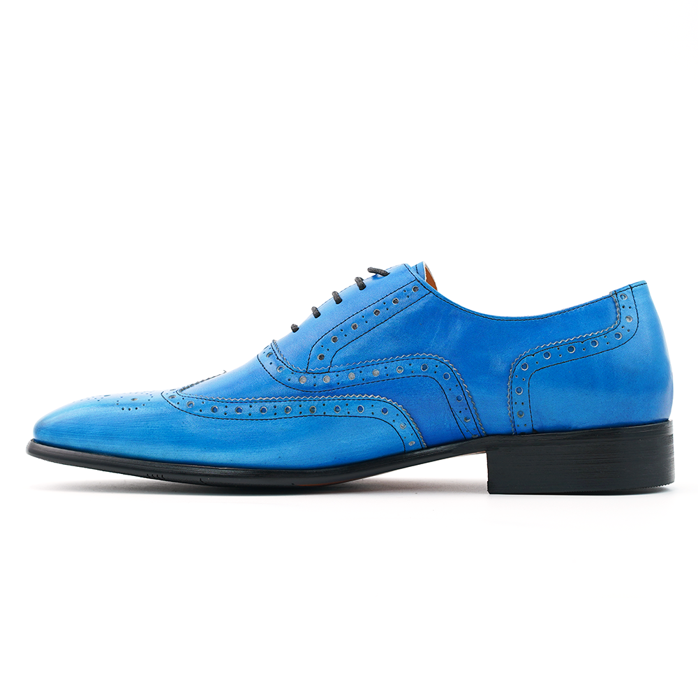 Blue Brogue Dress Shoes D1232｜Formal Occasions｜VICHYKING – VichyKing®