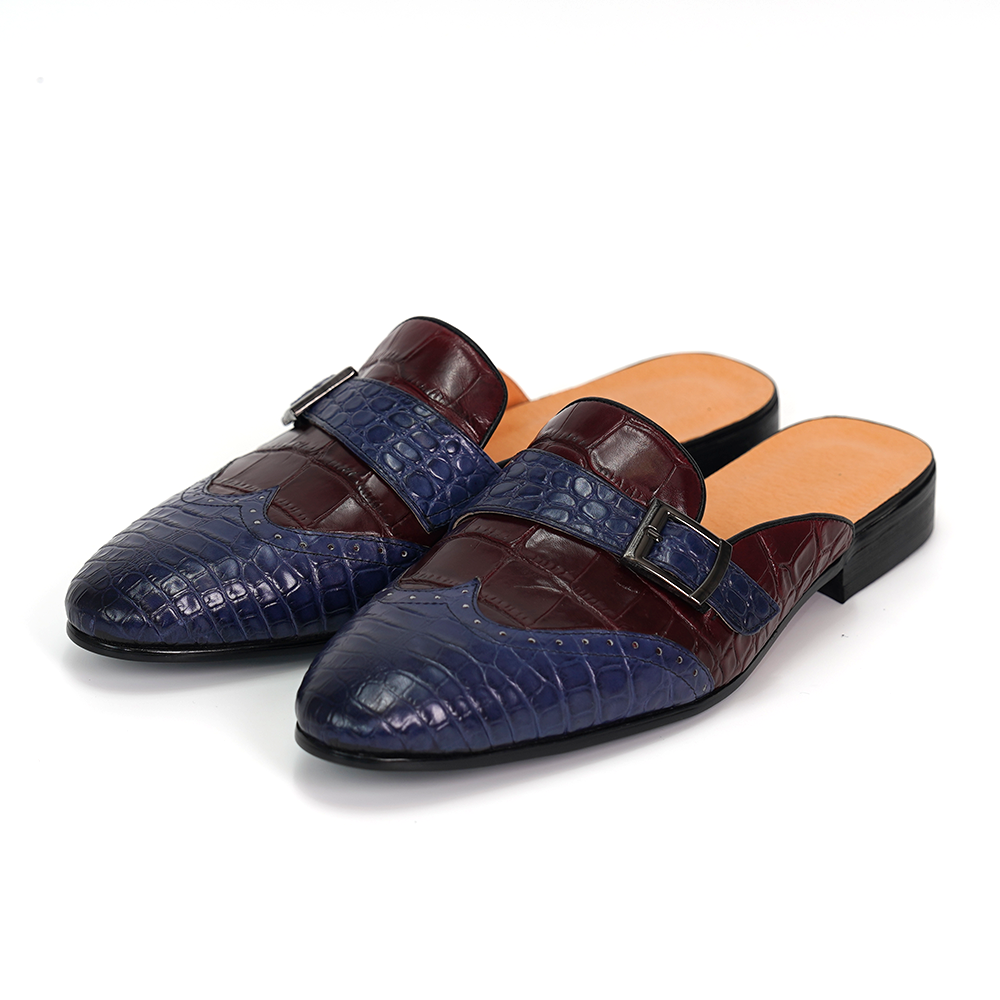 Colorblock Crocodile Pattern Formal Shoes D1173