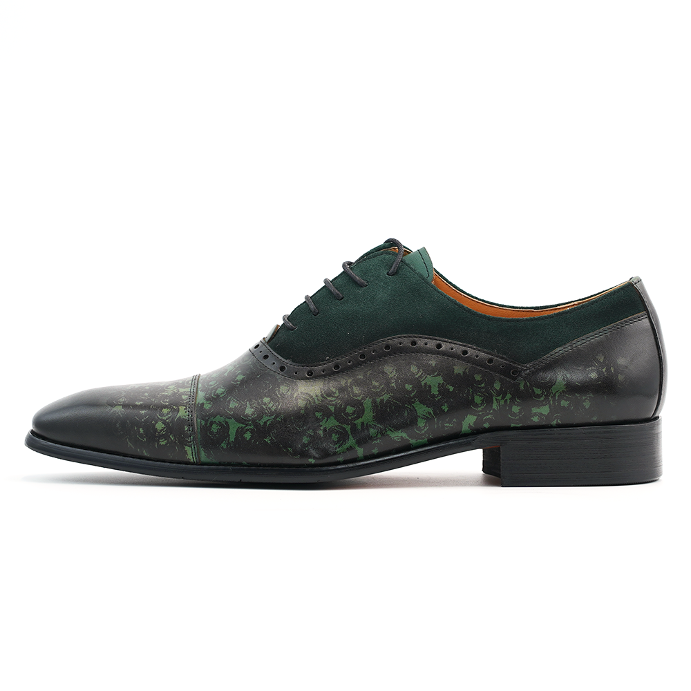 Green Embroidered Dress Shoes D1244