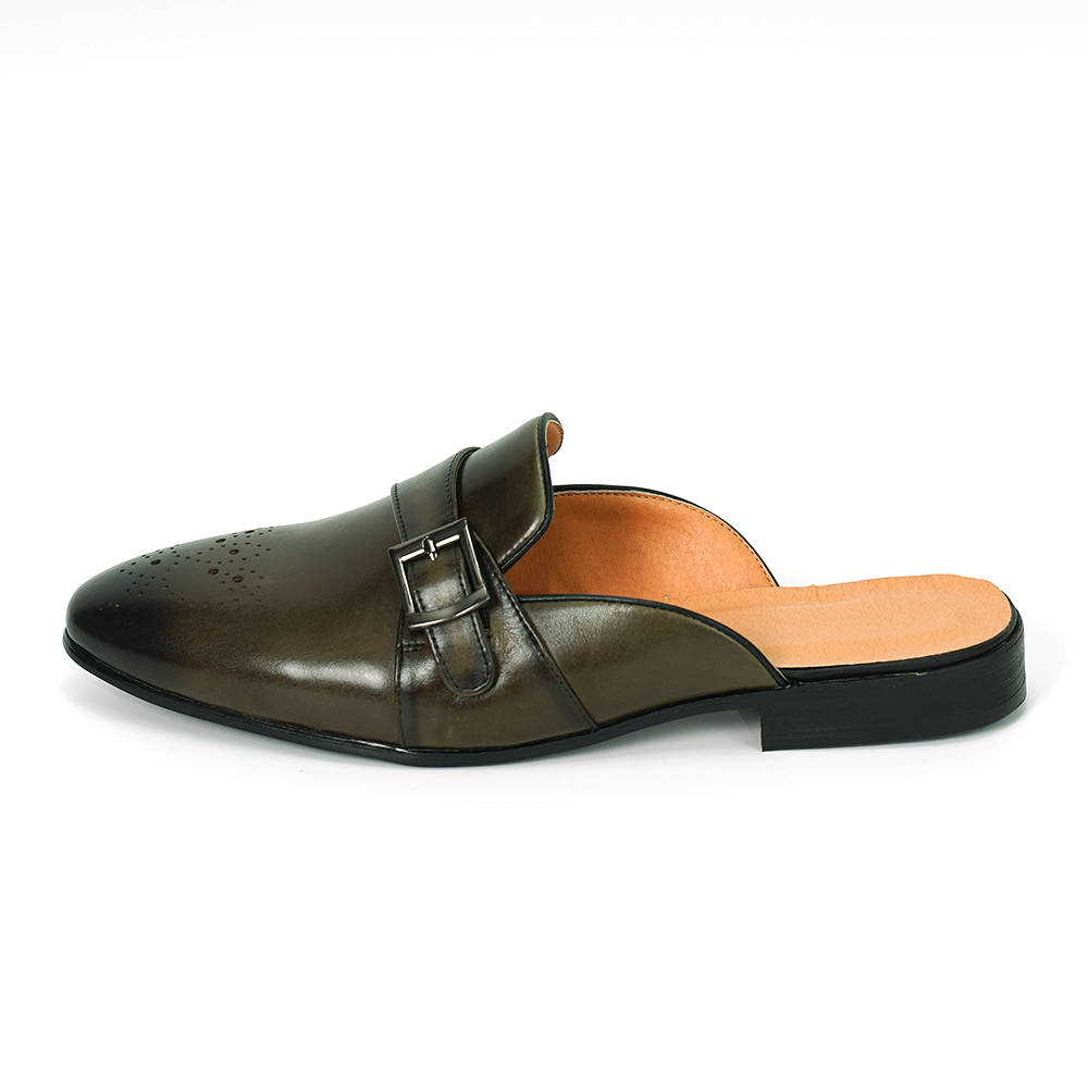 Brown Embroidered Dress Shoes D1169