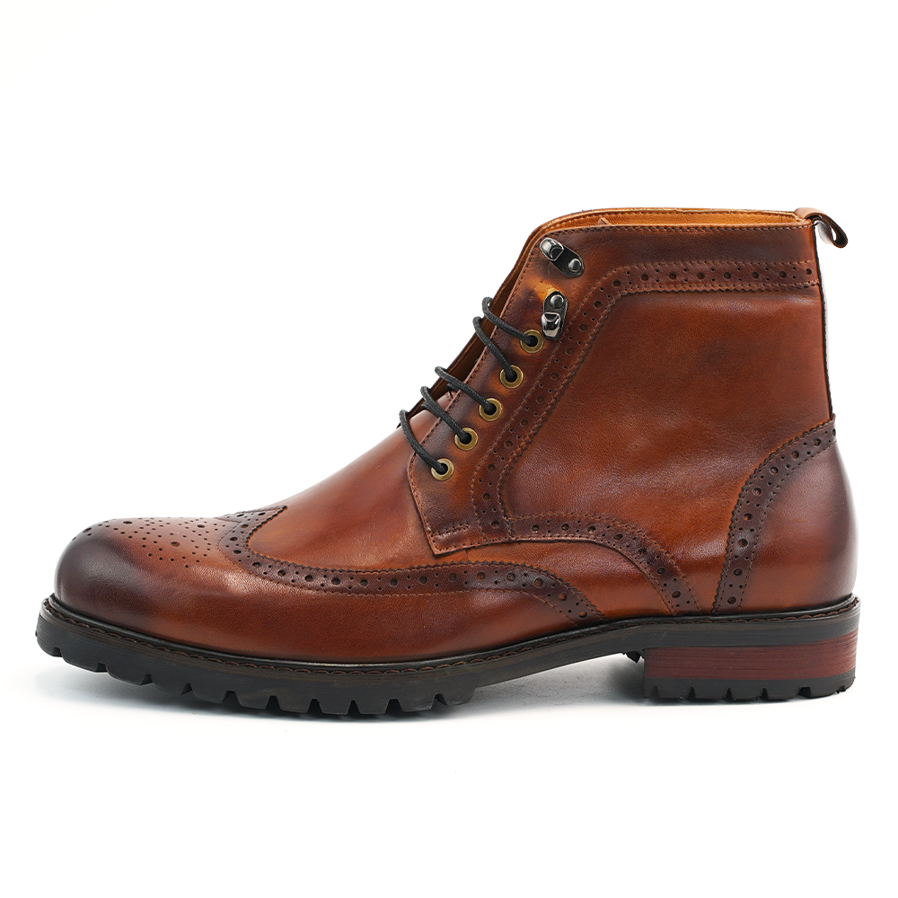 Brown Embroidered Dress Shoes D1263