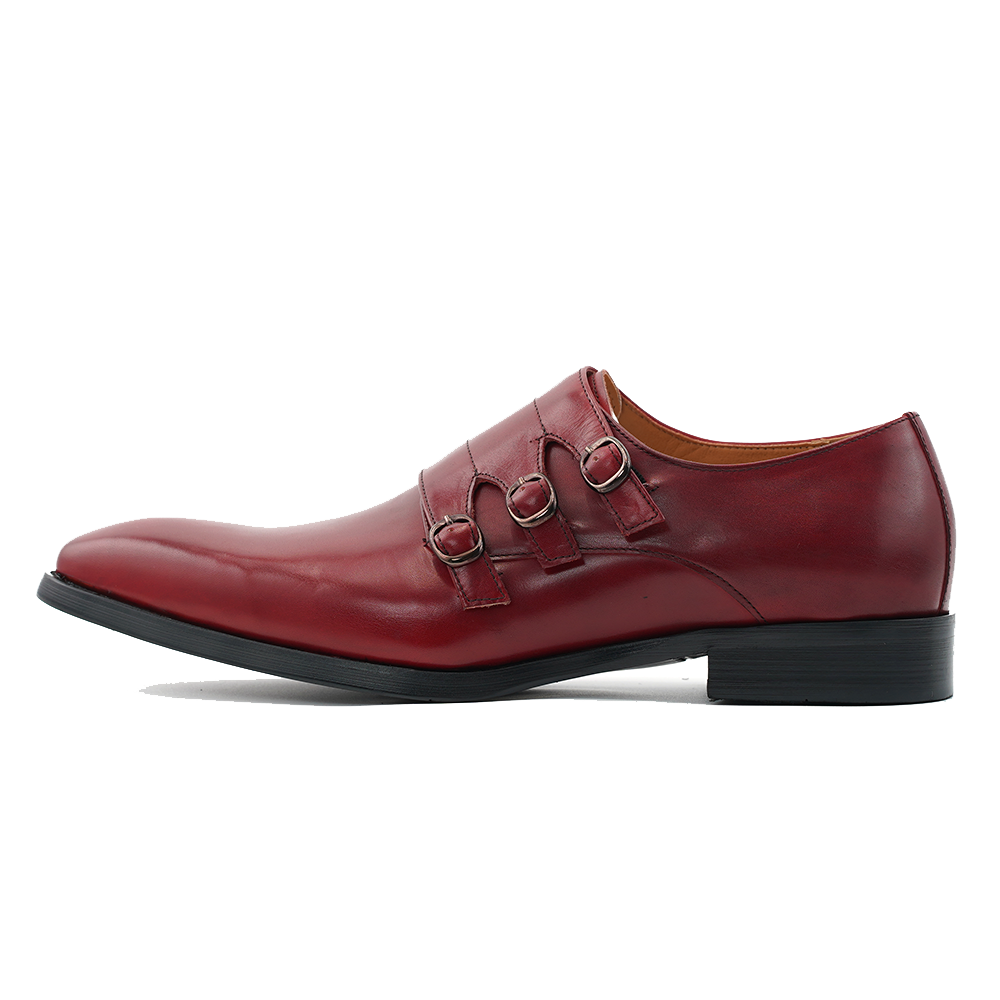 Red Double Buckle Dress Shoes D1185