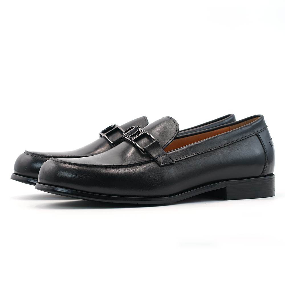 Black Metal Buckle Dress Shoes D1193