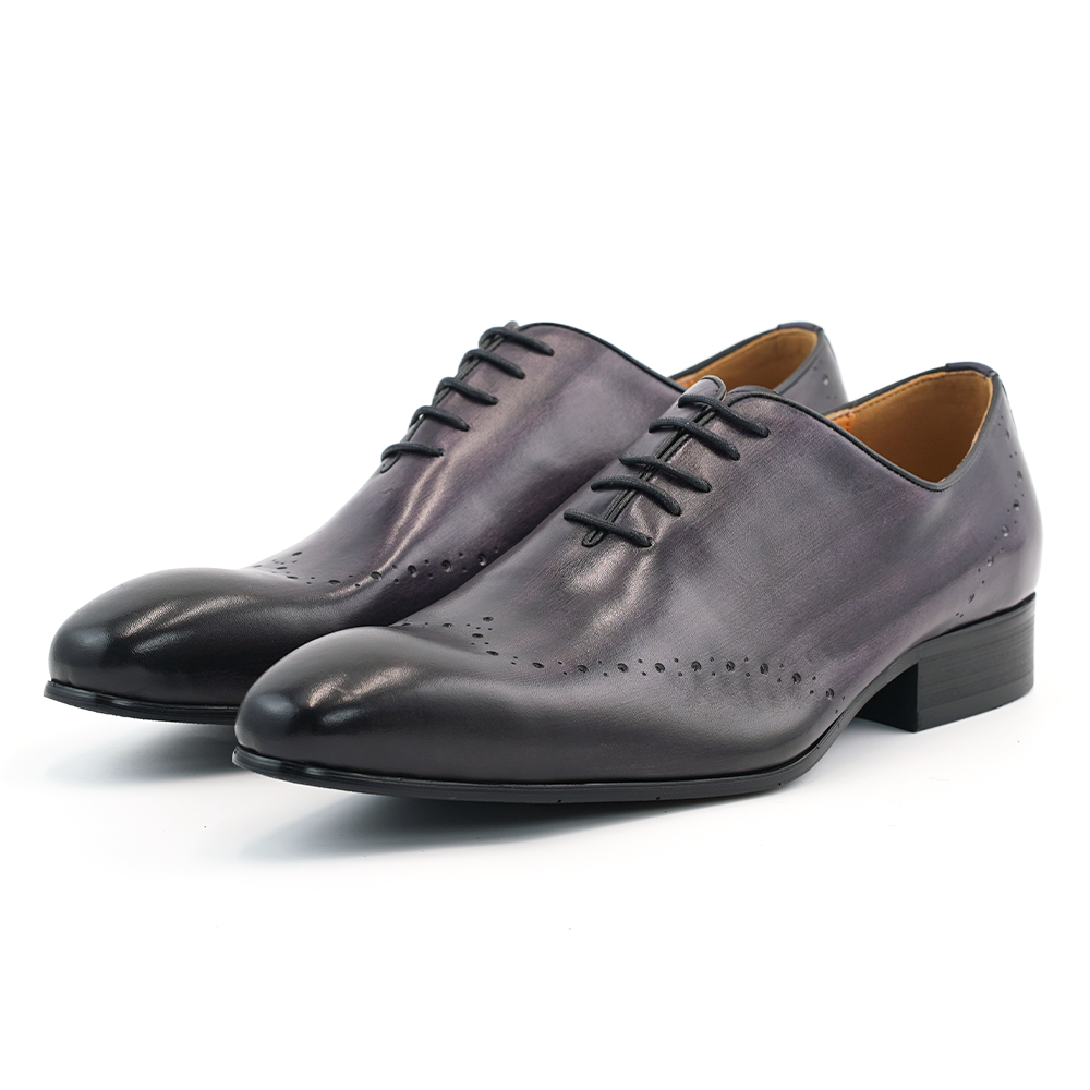 Purple Embroidered Dress Shoes D1245