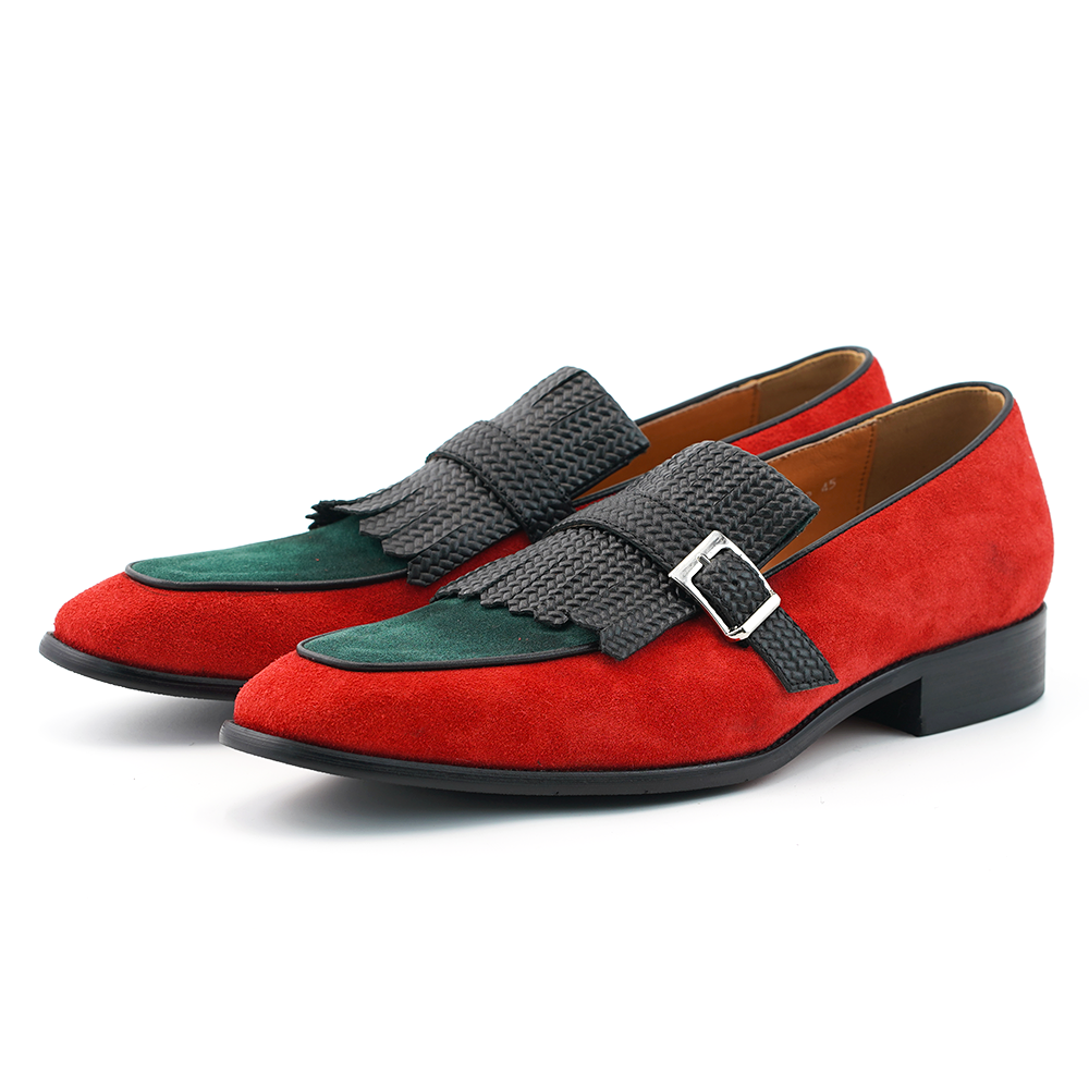Red Braided Tassel Dress Shoes D1216