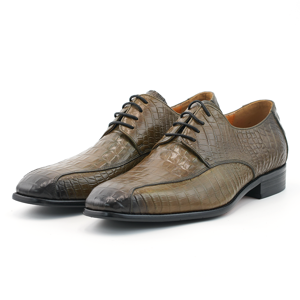 Brown Crocodile Dress Shoes D1248