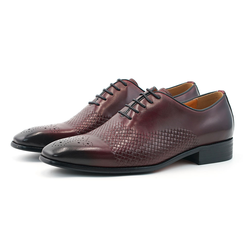 Burgundy Weave Dress Shoes D1227