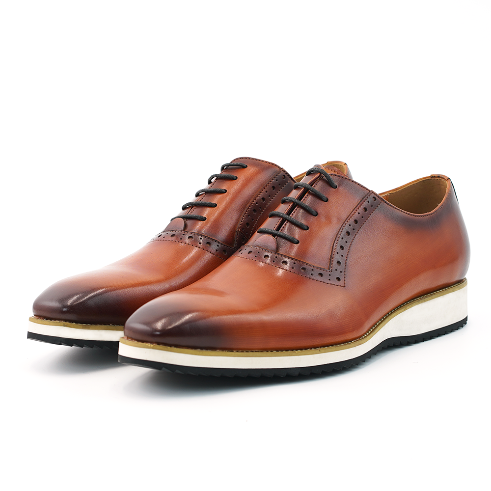 Brown Embroidered Dress Shoes D1201
