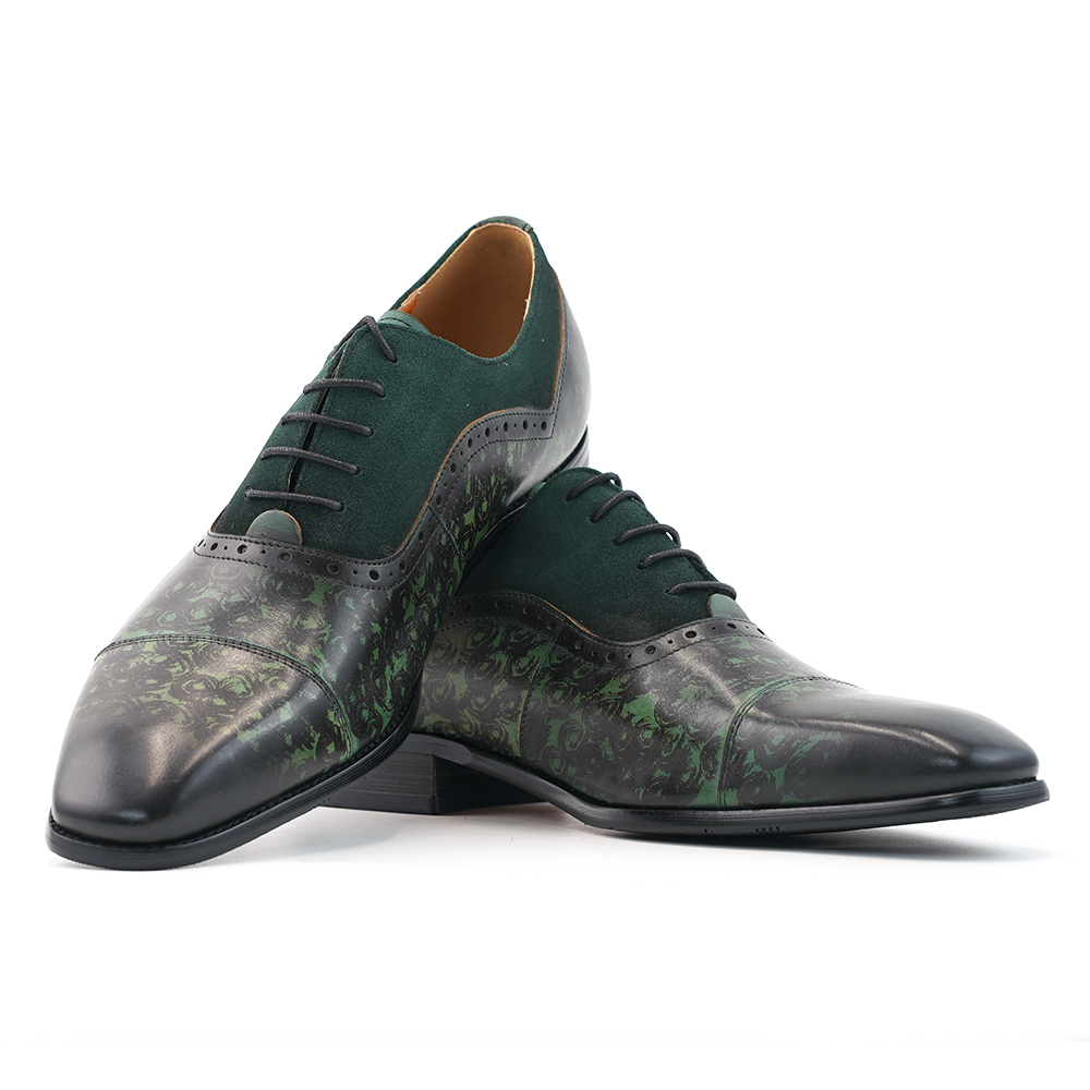 Green Embroidered Dress Shoes D1244