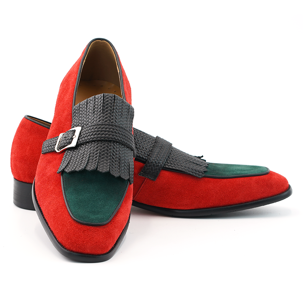 Red Braided Tassel Dress Shoes D1216