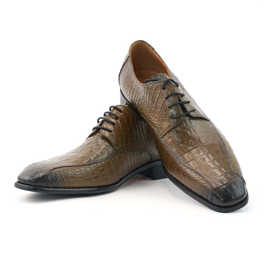 Brown Crocodile Dress Shoes D1248