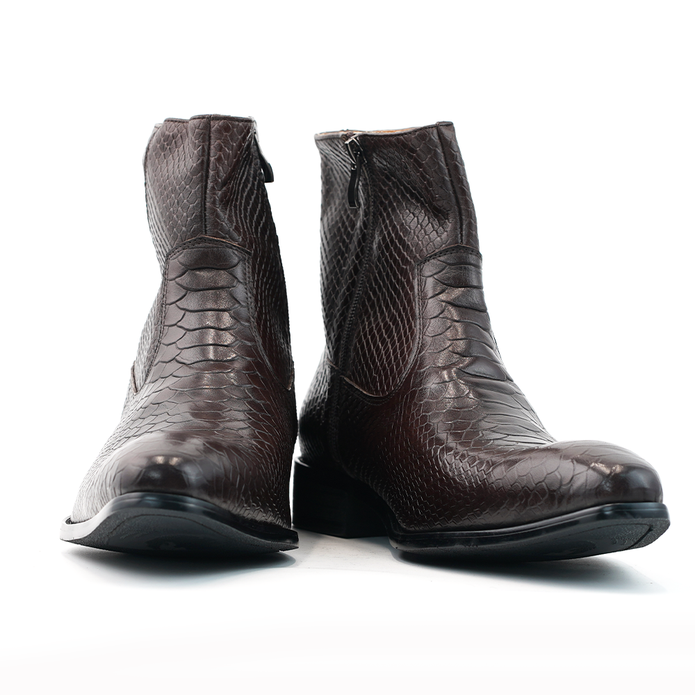 Brown Snake Pattern Dress Shoes D1213