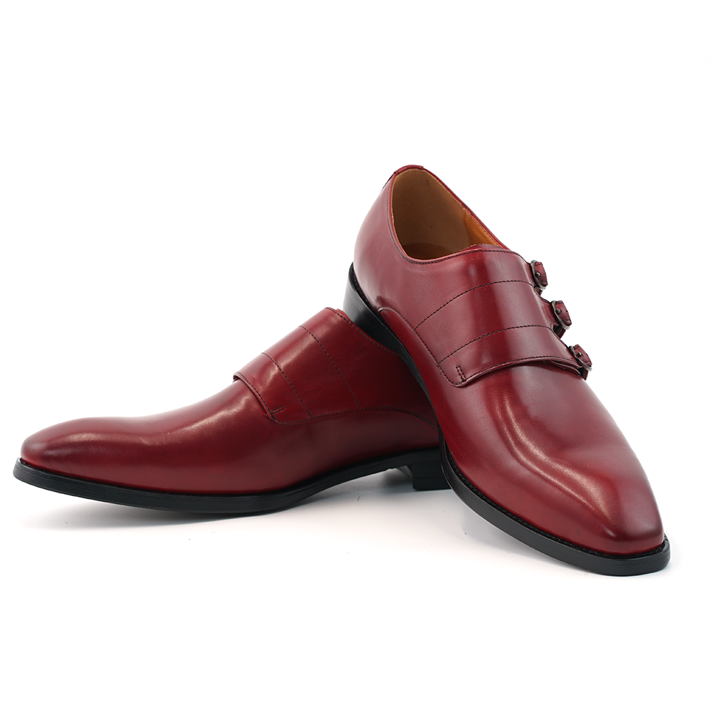 Red Double Buckle Dress Shoes D1185