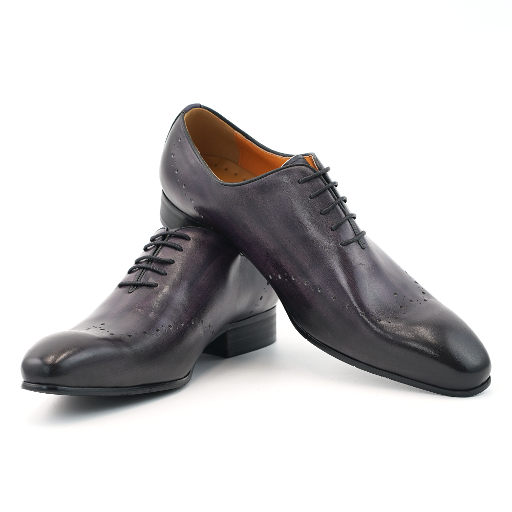 Purple Embroidered Dress Shoes D1245