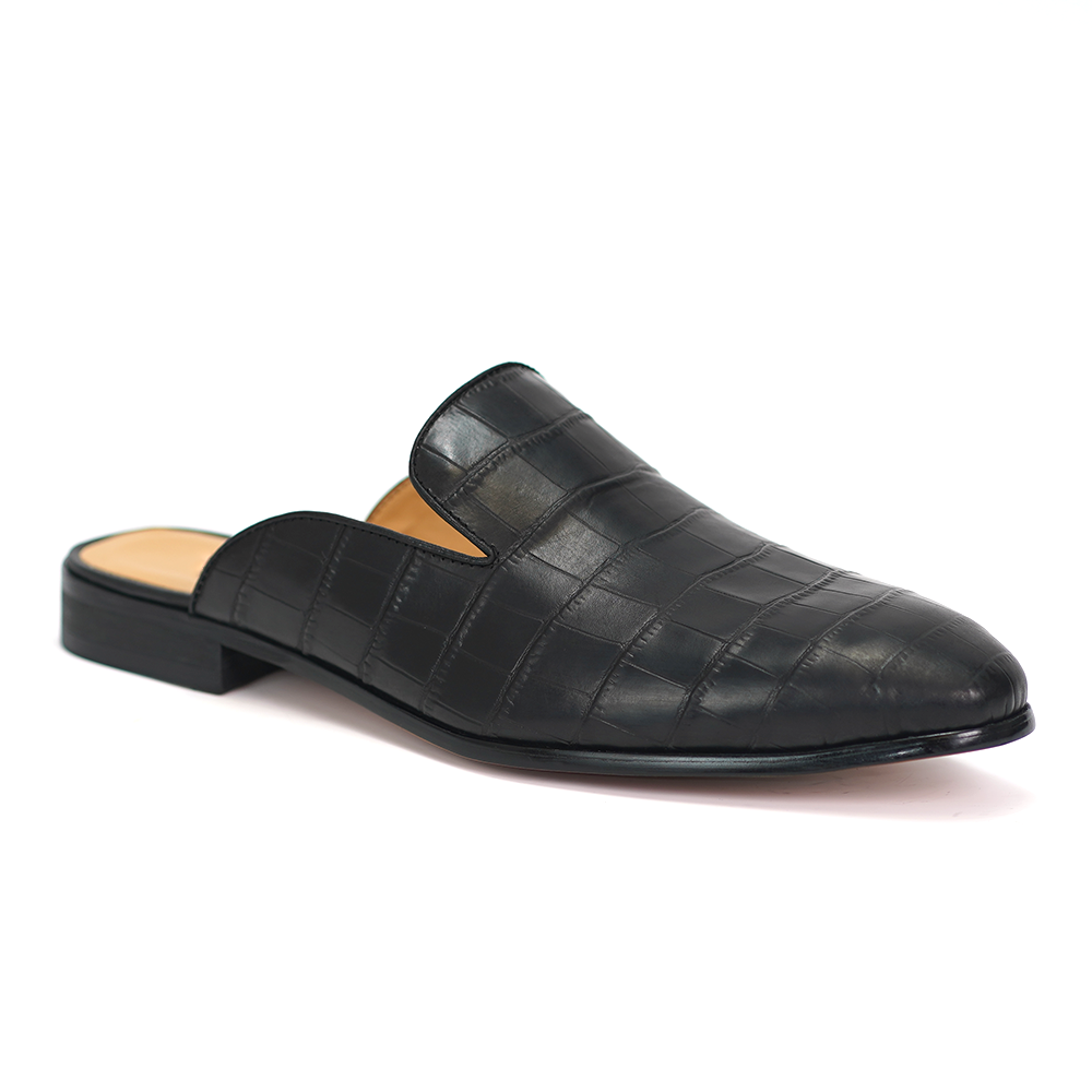 Black Crocodile Dress Shoes D1135