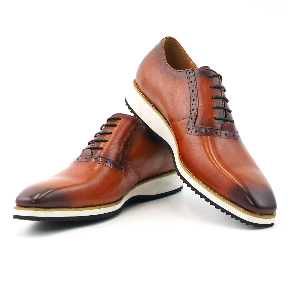 Brown Embroidered Dress Shoes D1201