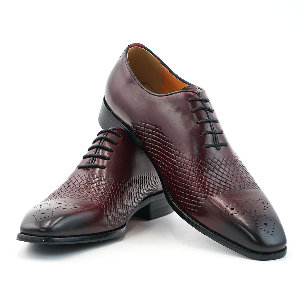 Burgundy Weave Dress Shoes D1227