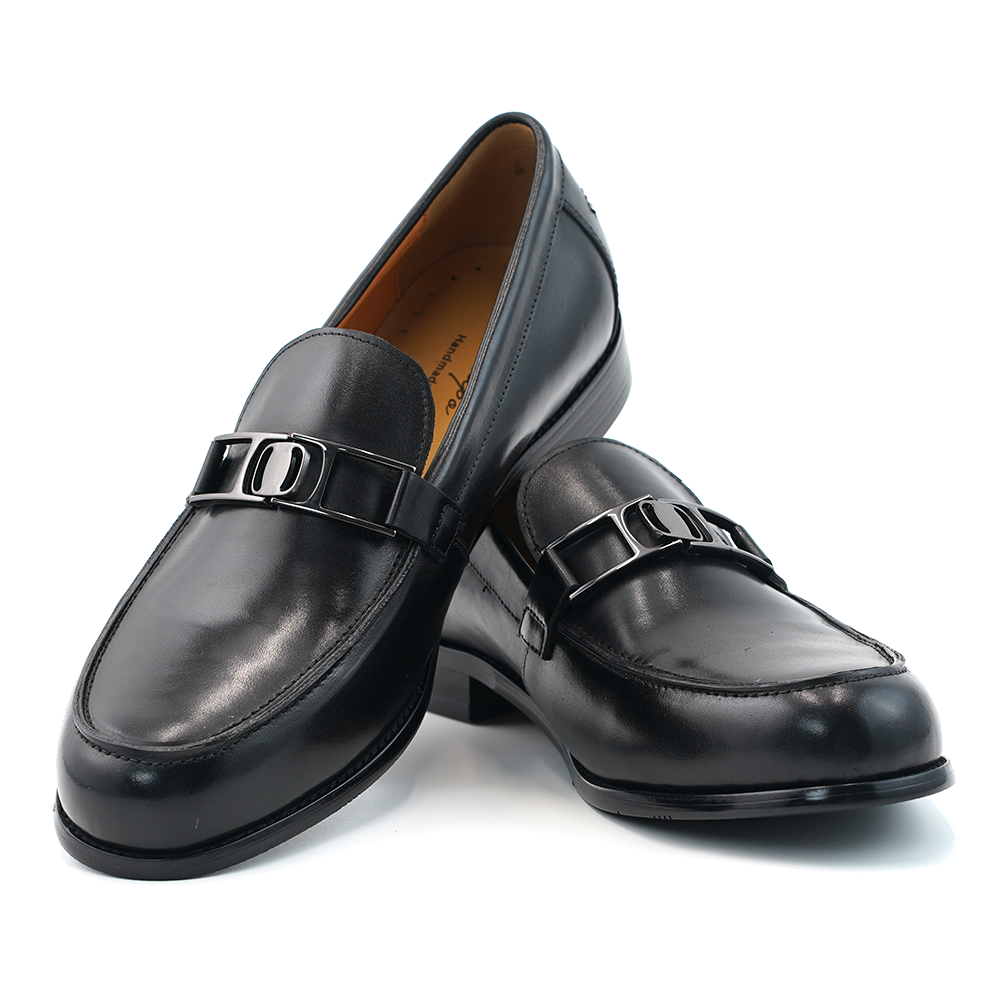 Black Metal Buckle Dress Shoes D1193