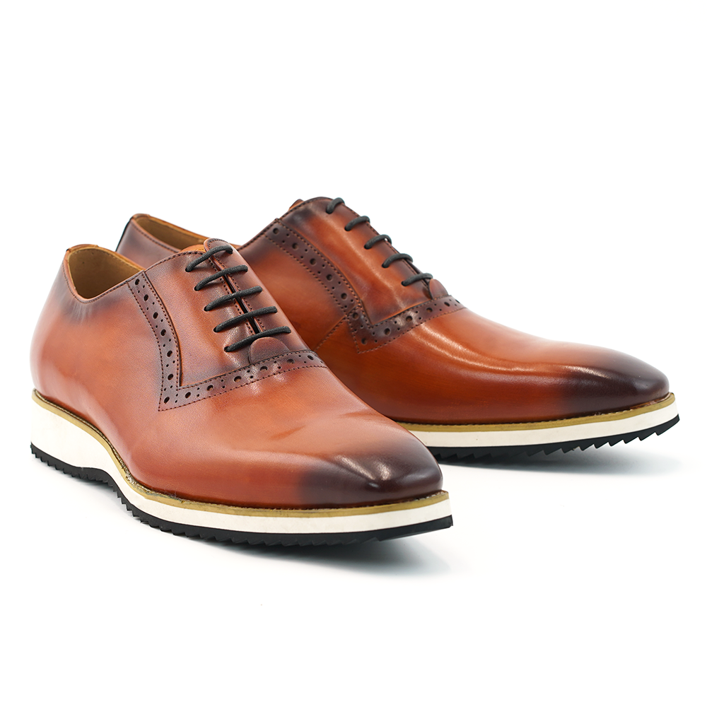 Brown Embroidered Dress Shoes D1201