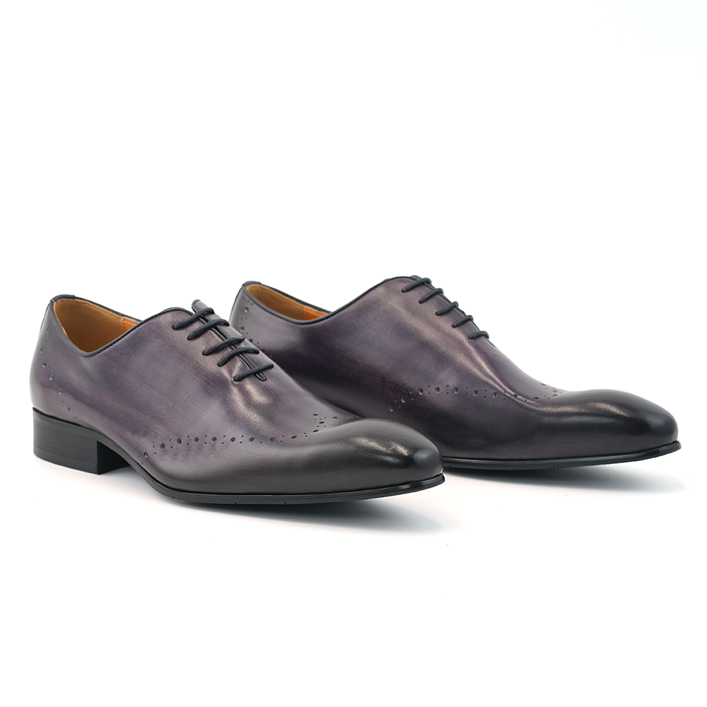 Purple Embroidered Dress Shoes D1245