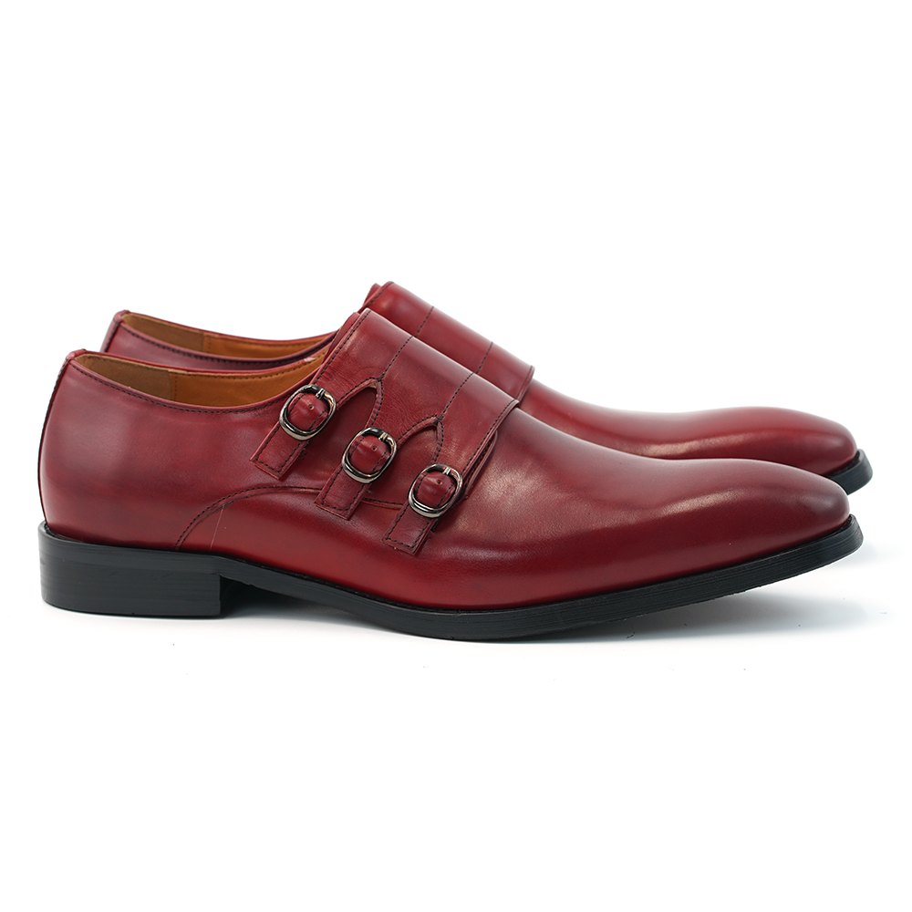 Red Double Buckle Dress Shoes D1185