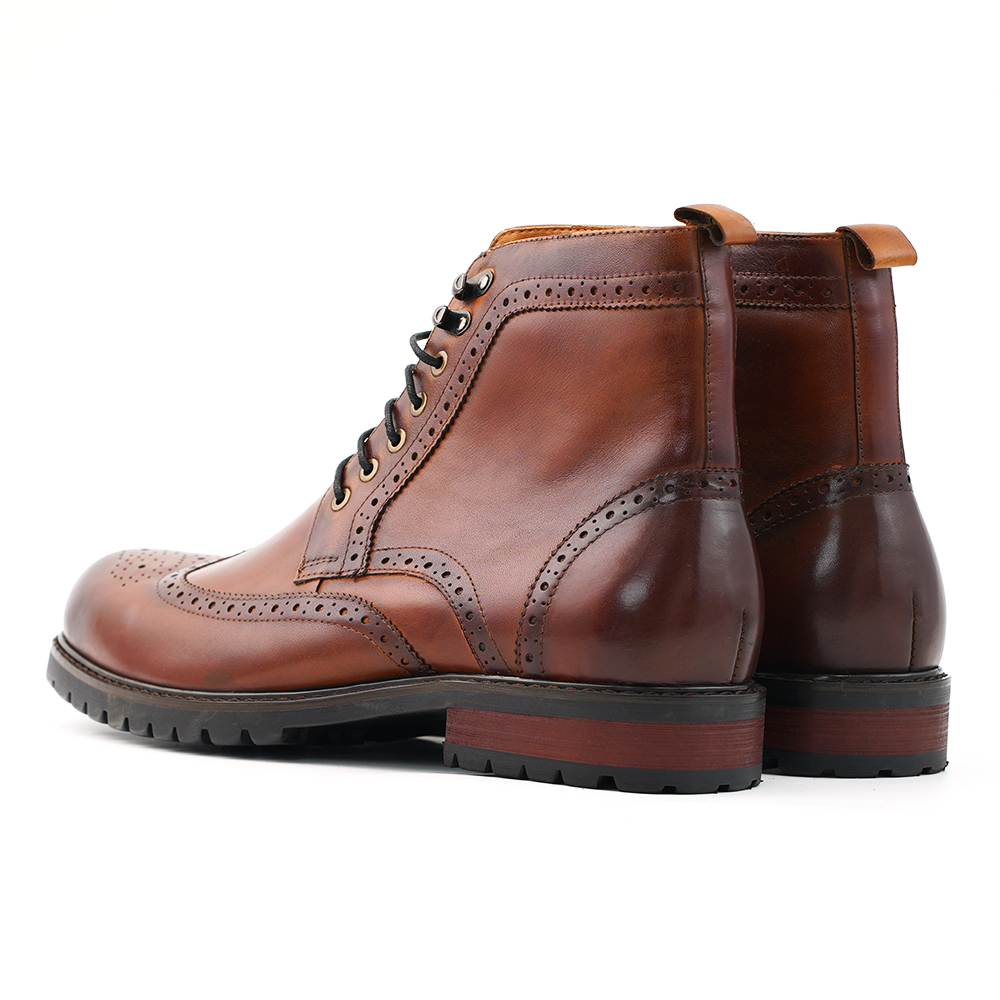 Brown Embroidered Dress Shoes D1263