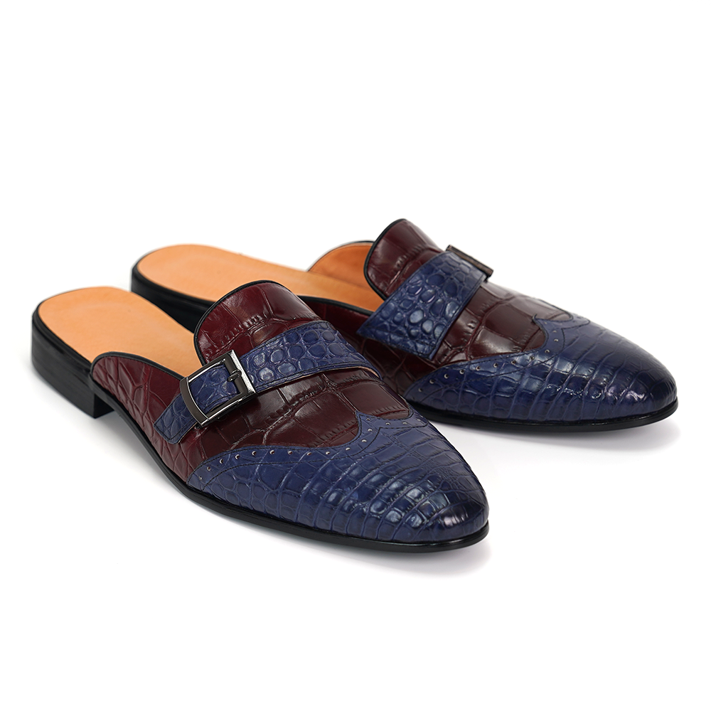 Colorblock Crocodile Pattern Formal Shoes D1173