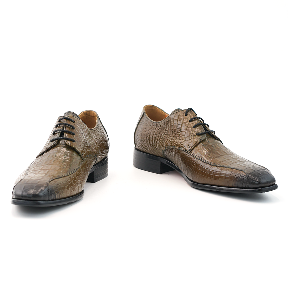 Brown Crocodile Dress Shoes D1248
