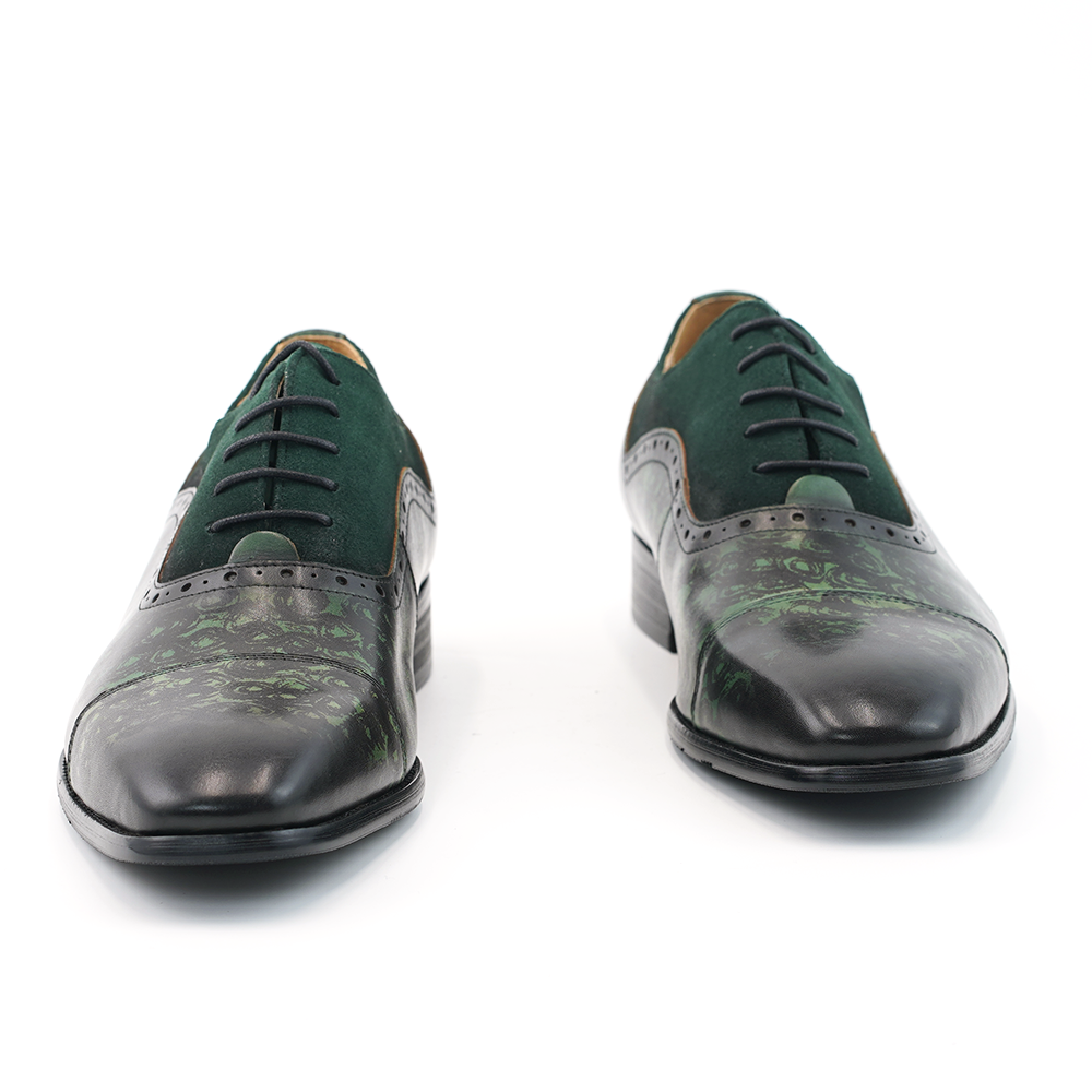 Green Embroidered Dress Shoes D1244
