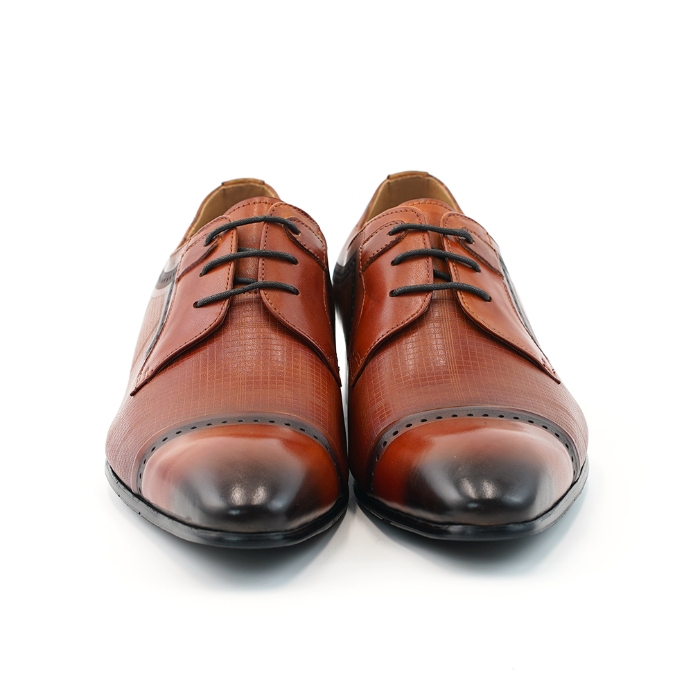 Brown Embroidered Dress Shoes D1237
