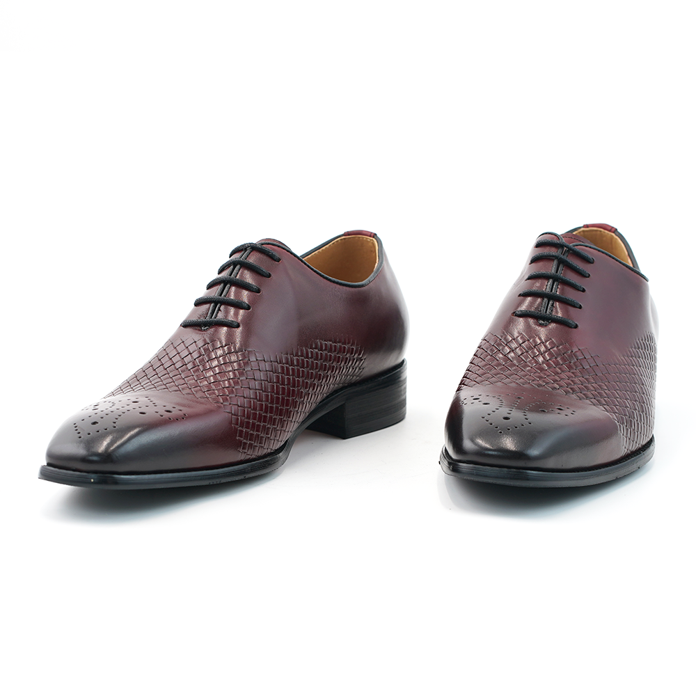 Burgundy Weave Dress Shoes D1227