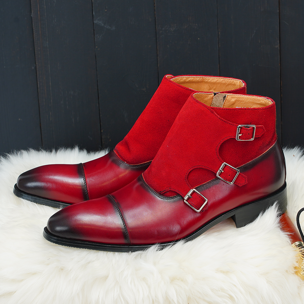Red Buckle Dress Shoes D1160