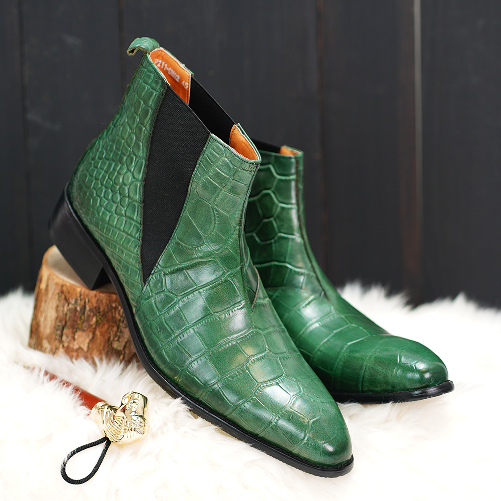 Green Crocodile Dress Shoes D1156
