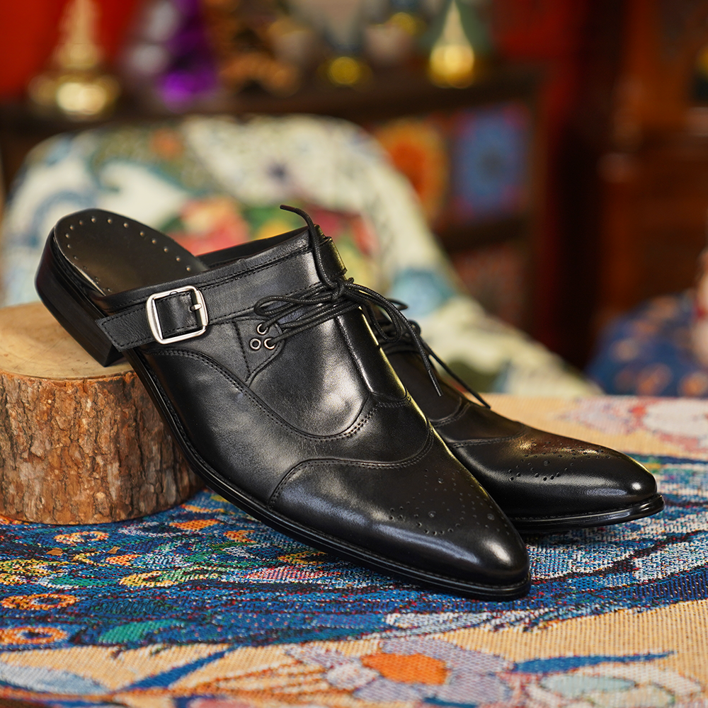 Black Brogue Dress Shoes D1256