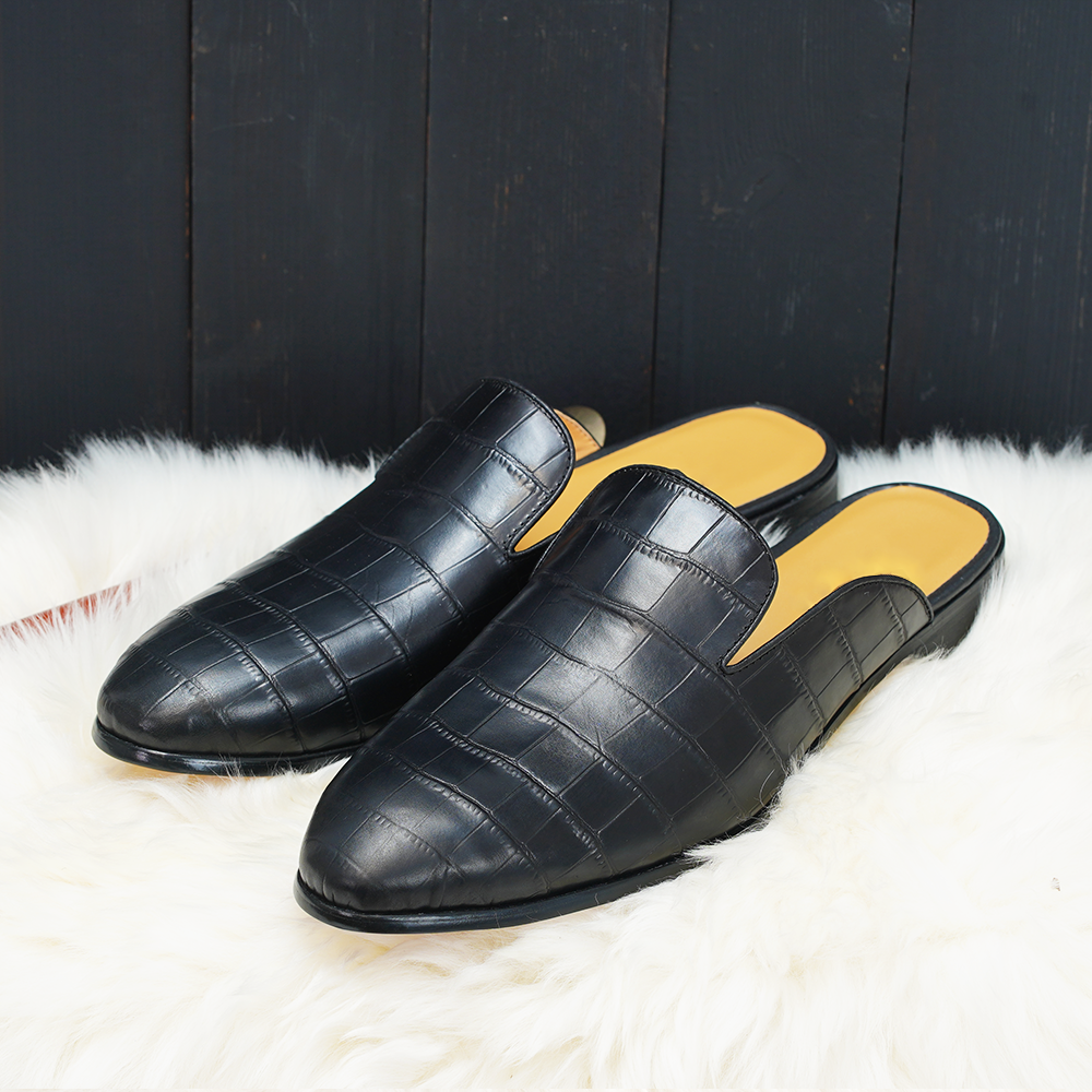 Black Crocodile Dress Shoes D1135