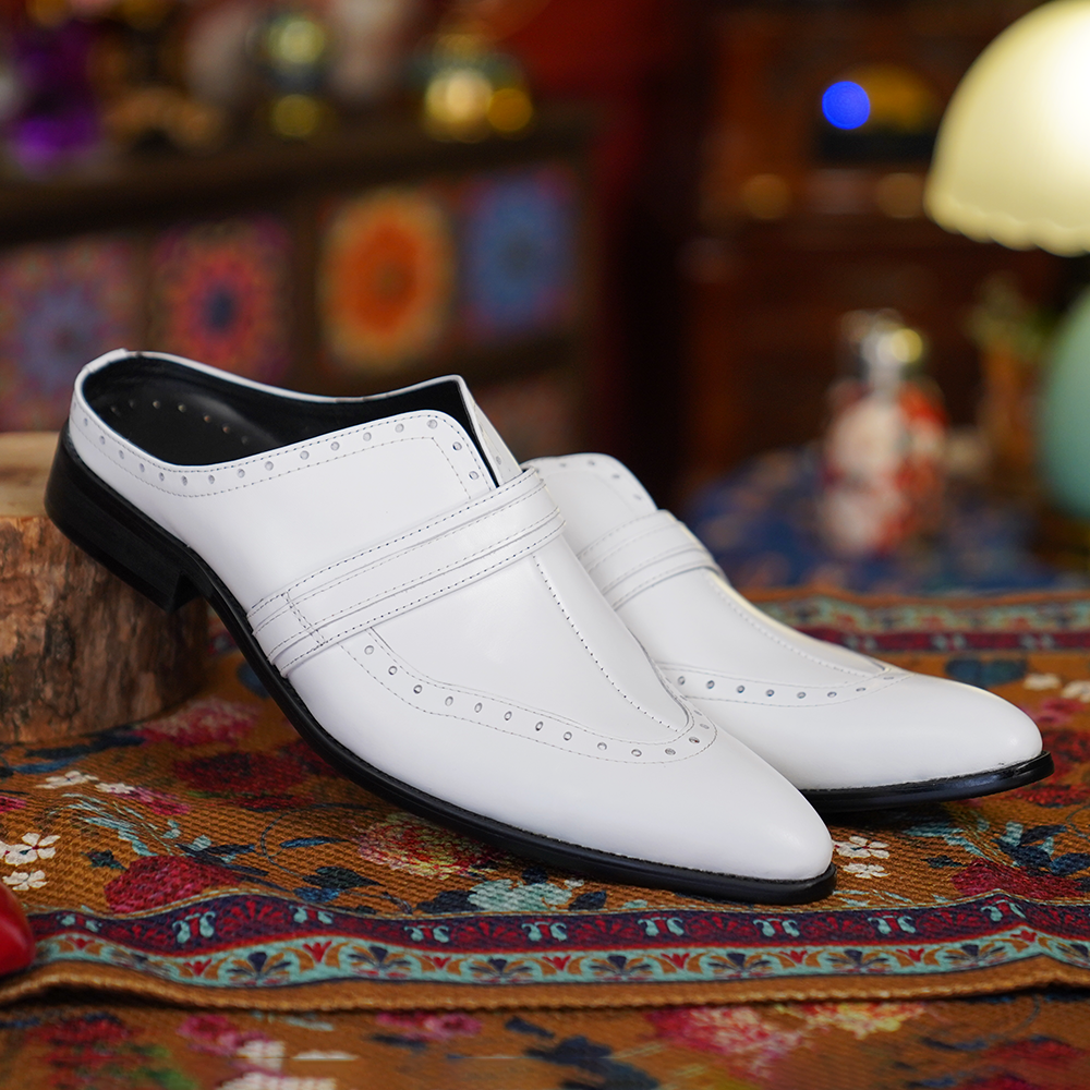 White Mule Shoes D1253