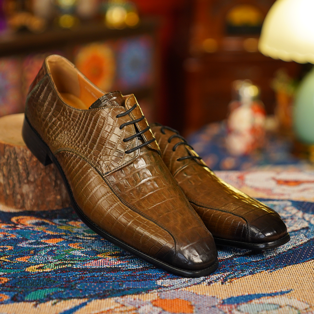 Brown Crocodile Dress Shoes D1248