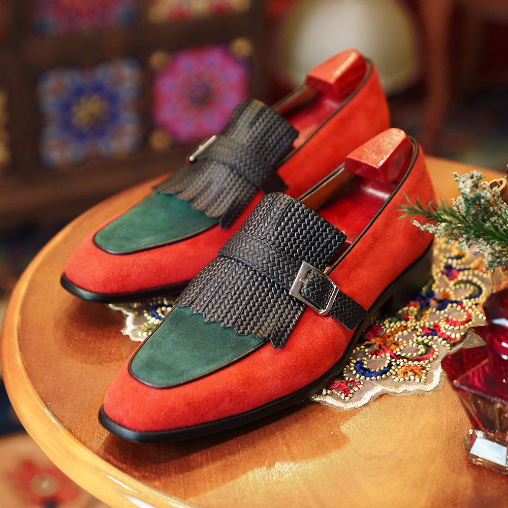 Red Braided Tassel Dress Shoes D1216