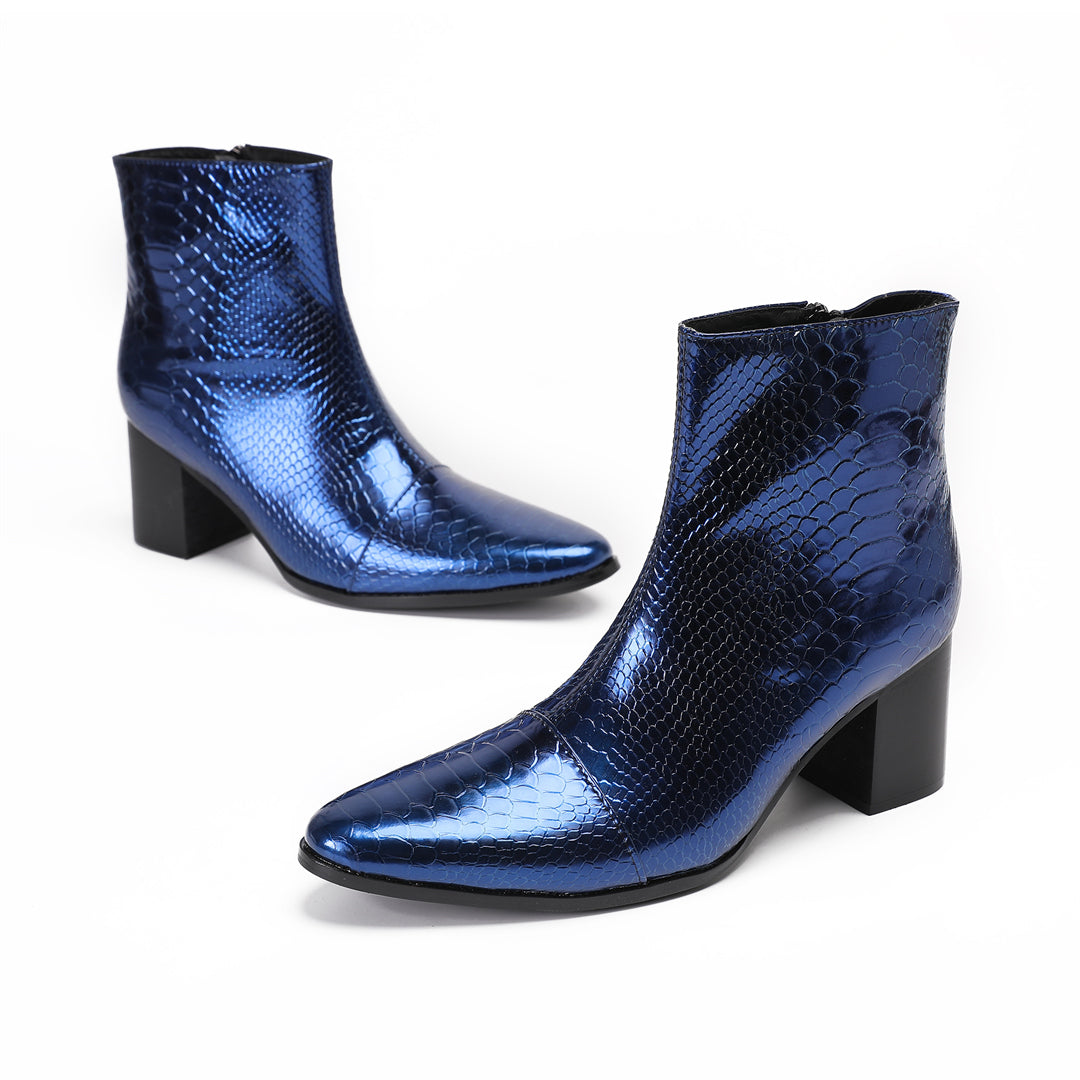 Blue Snake Pointed Shoes 4027