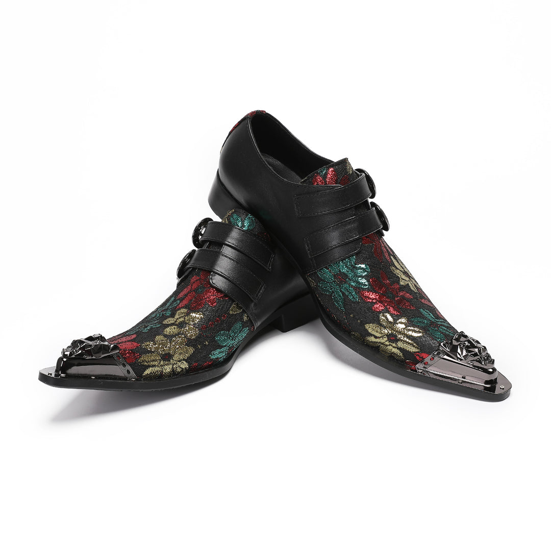 Colorful Double Buckle Pointed Shoes 4002