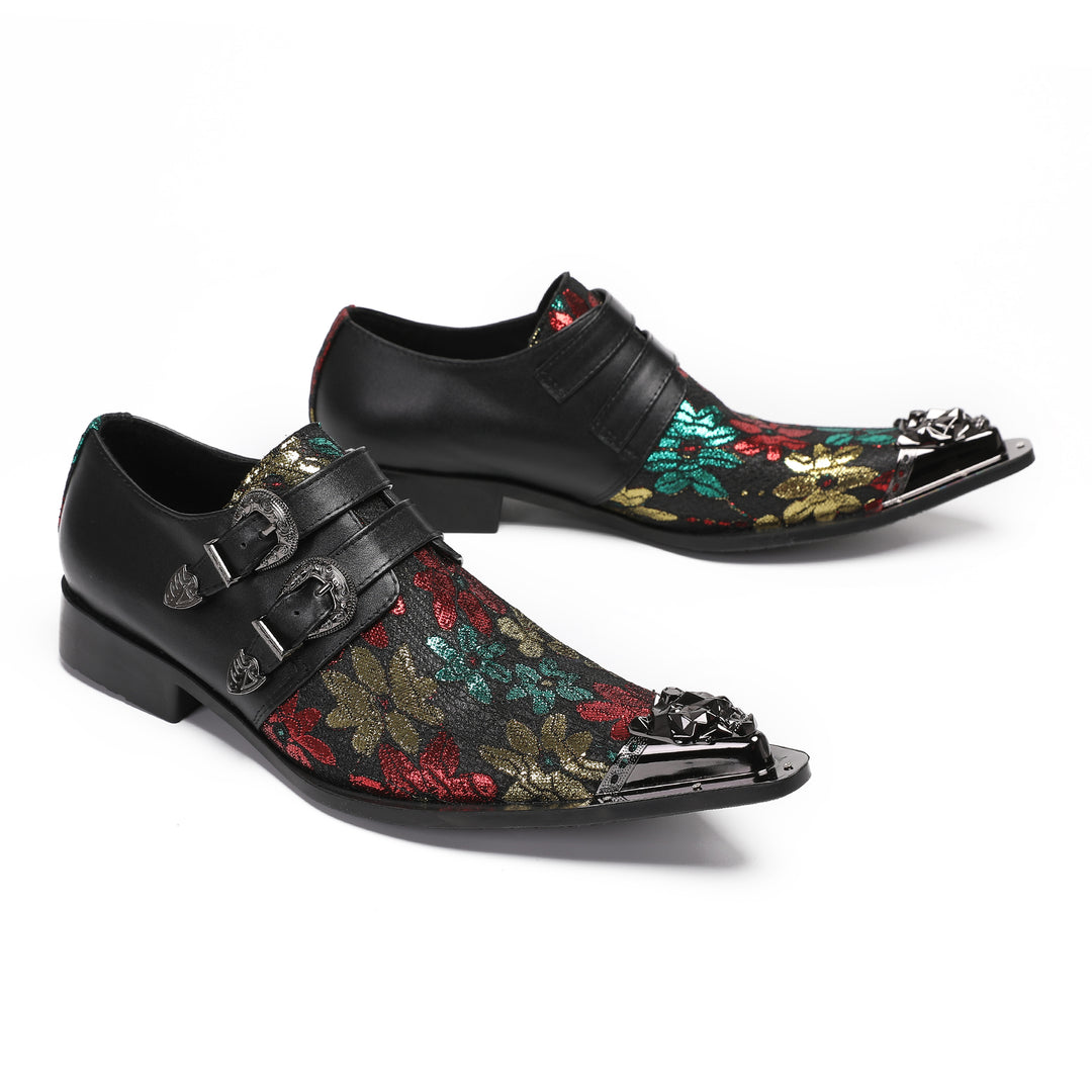 Colorful Double Buckle Pointed Shoes 4002