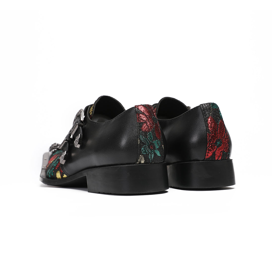 Colorful Double Buckle Pointed Shoes 4002