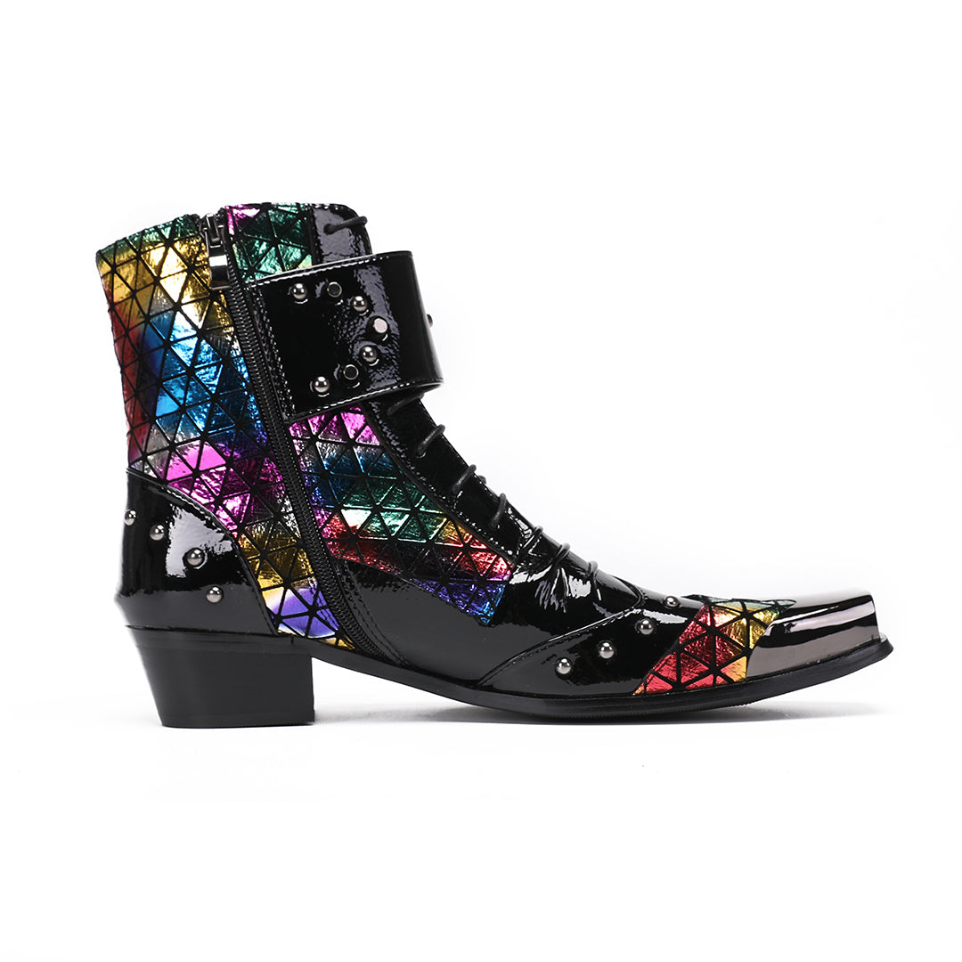 Colorful Rivet Pointed Shoes 9186