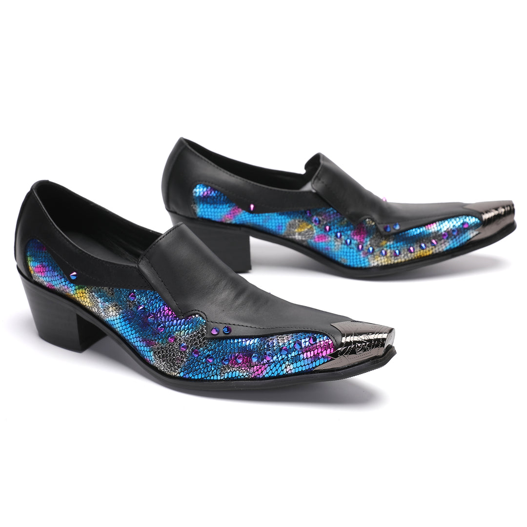 Colorful Rivet Pointed Shoes 9987