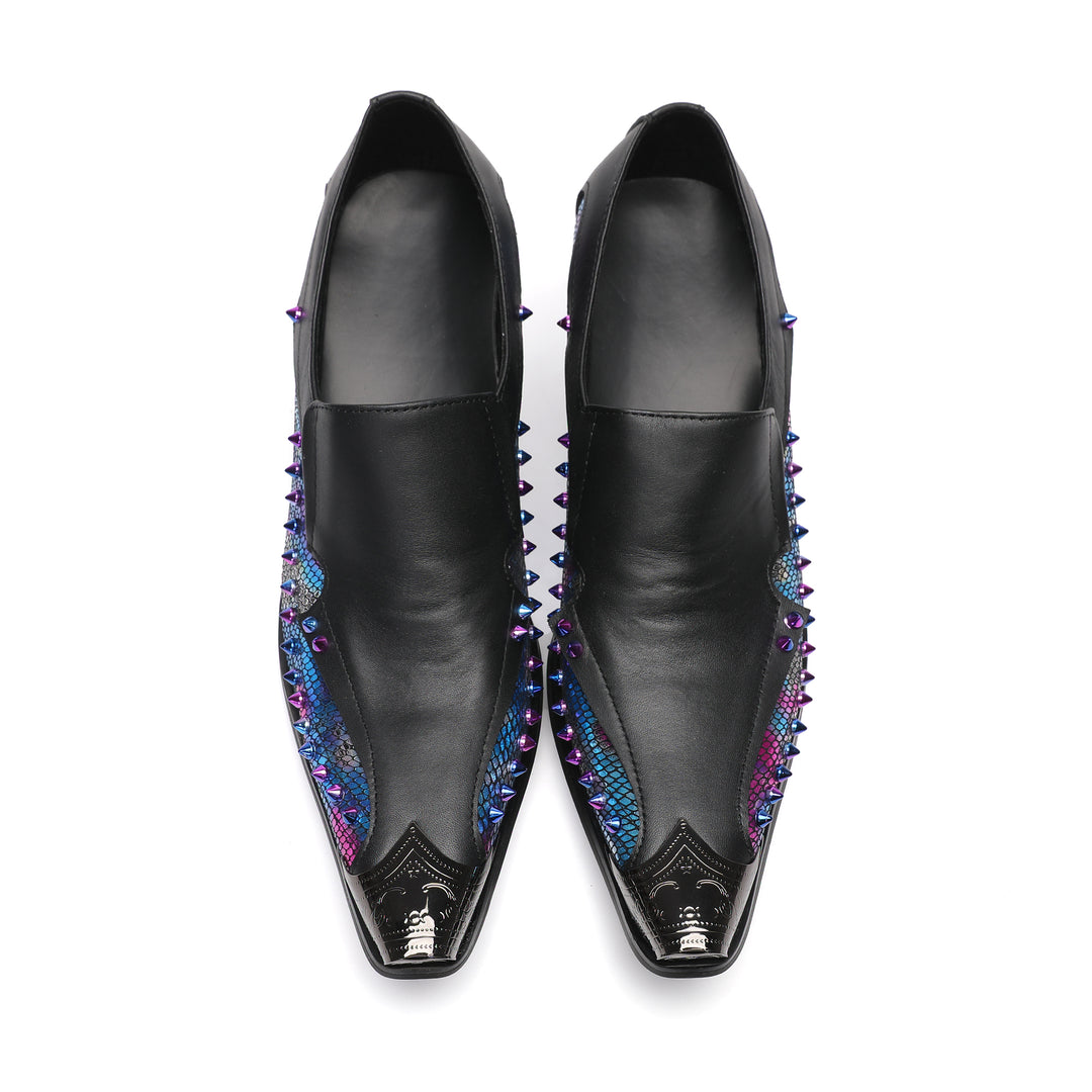 Colorful Rivet Pointed Shoes 9987