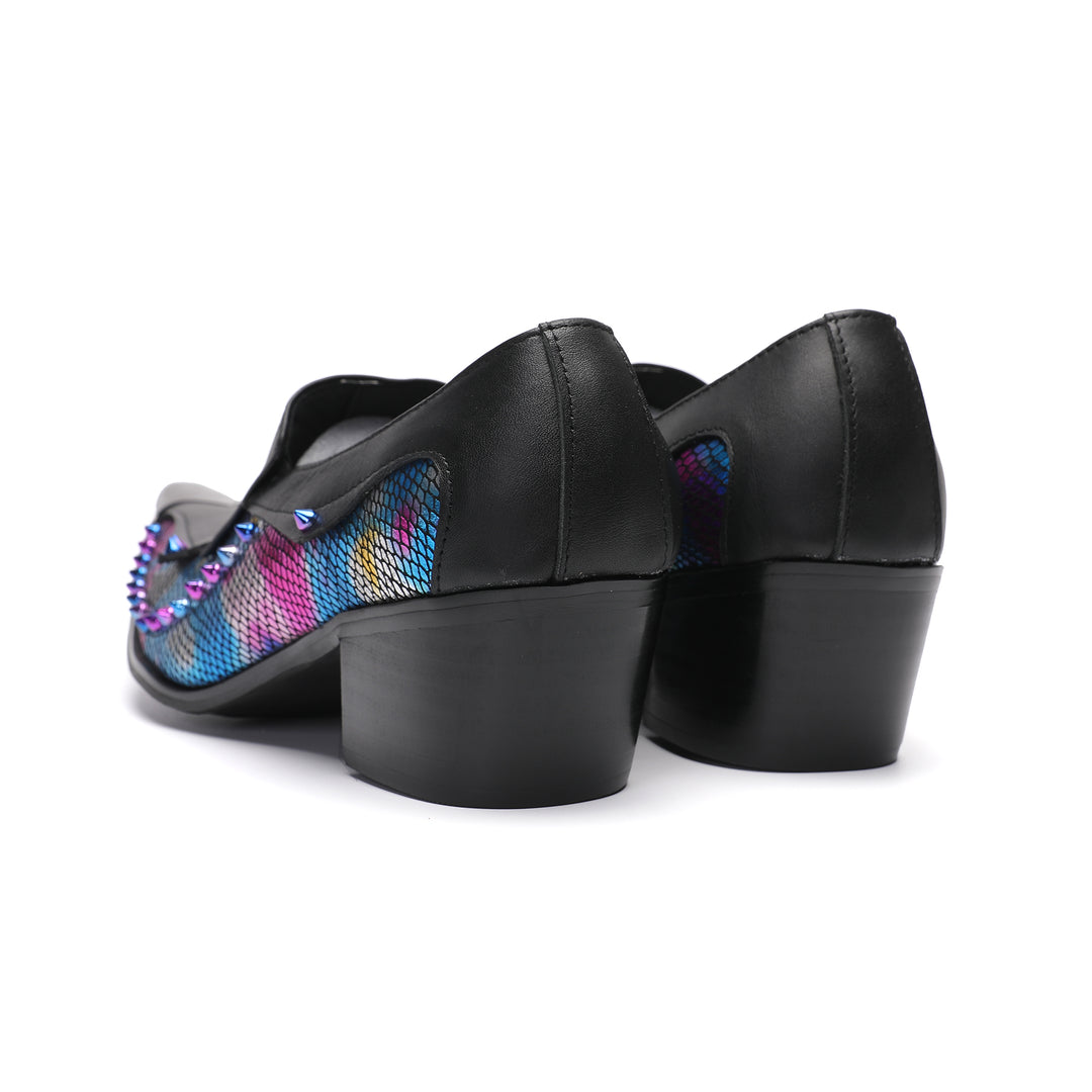 Colorful Rivet Pointed Shoes 9987