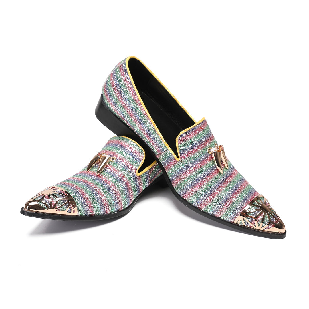 Colorful Sequin Pointed Shoes 9191