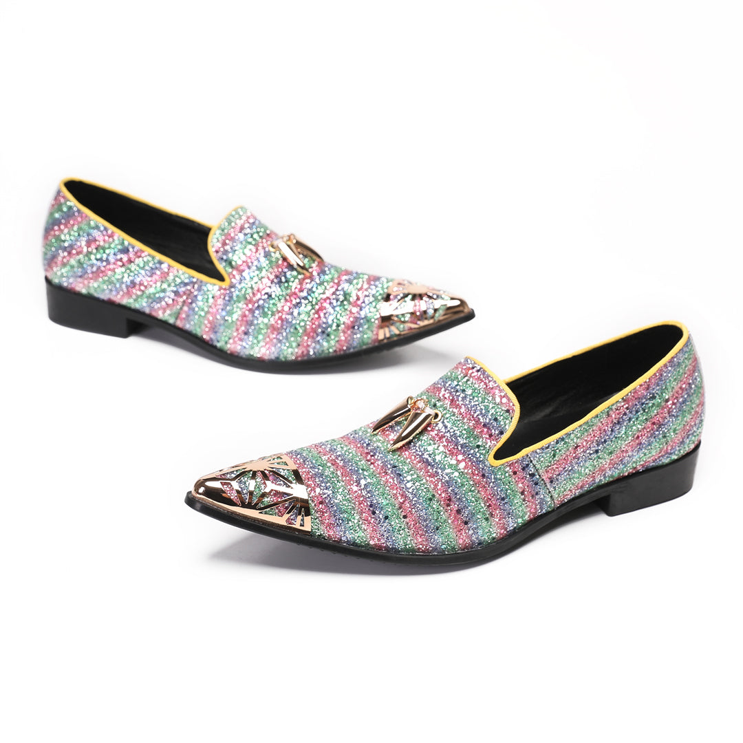 Colorful Sequin Pointed Shoes 9191