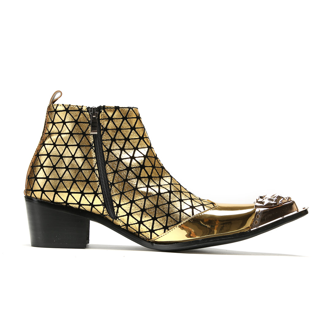Gold Mesh Pointed Shoes 9997