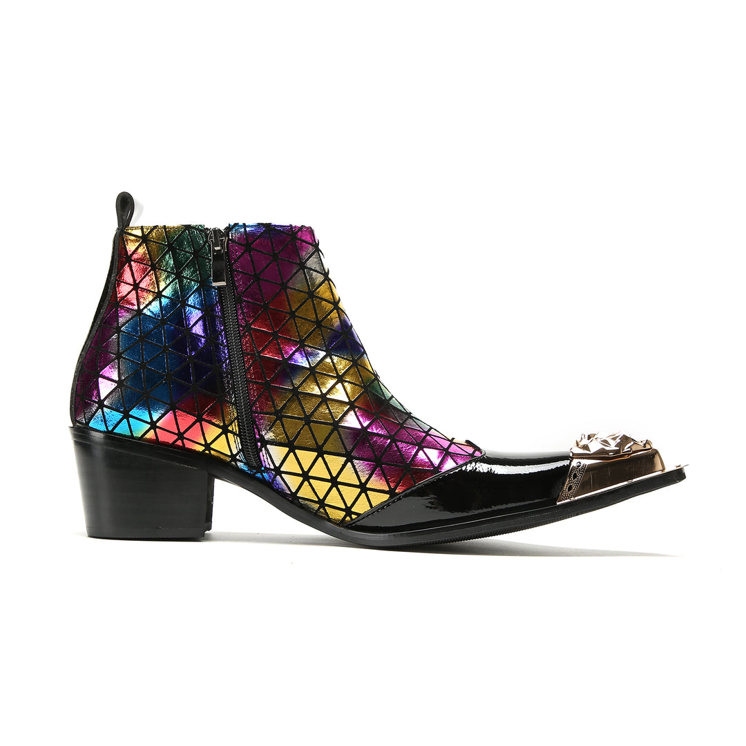 Rainbow Geometric Pointed Shoes 9998